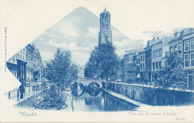 1691 Gezicht op de Oudegracht Tolsteegzijde te Utrecht met in het midden de Gaardbrug en op de achtergrond de Domtoren.